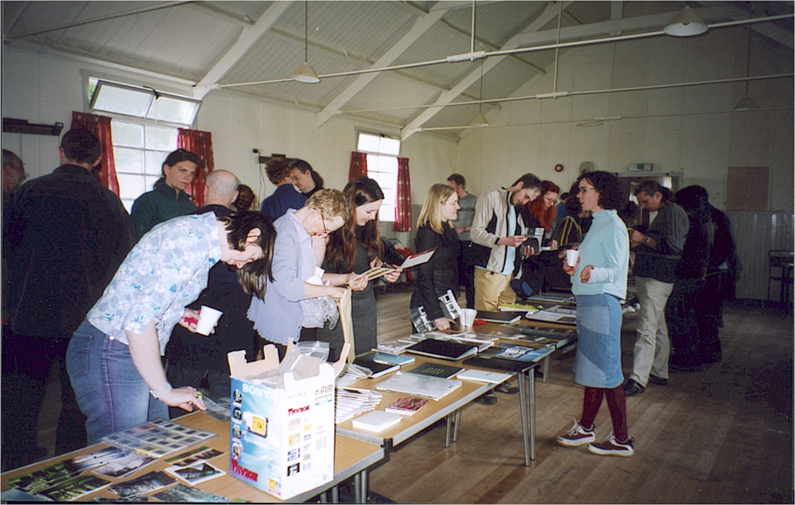 Meeting with Scottish artists in a rural community hall at Findo Gask. 2002.